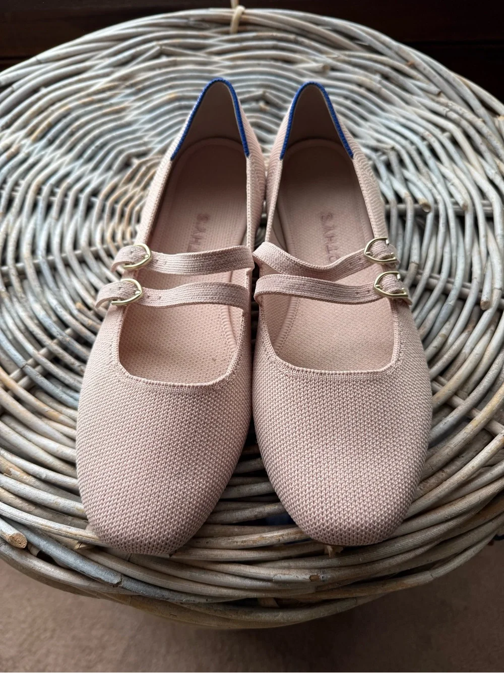 Rothy's Blush Double-Strap Mary Jane Flats